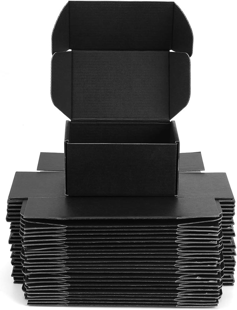 DUZCLI Small Shipping Boxes 6x4x3 Inches - Black Corrugated Cardboard Boxes (20-Pack) for Mailing, Packing, Small Business & Gift Packaging - Recyclable & Sturdy - Image 1